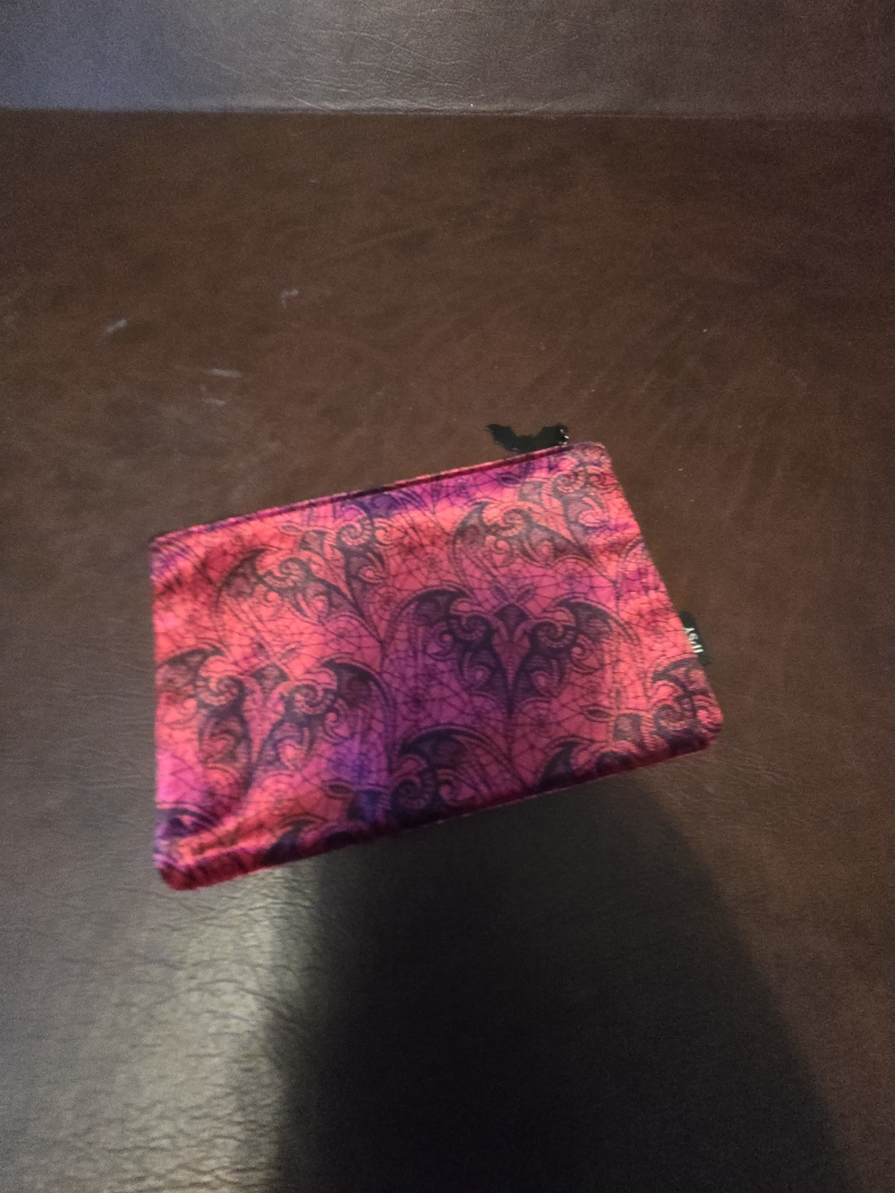 Red Patterned Fabric Pouch - Picture 3 of 5